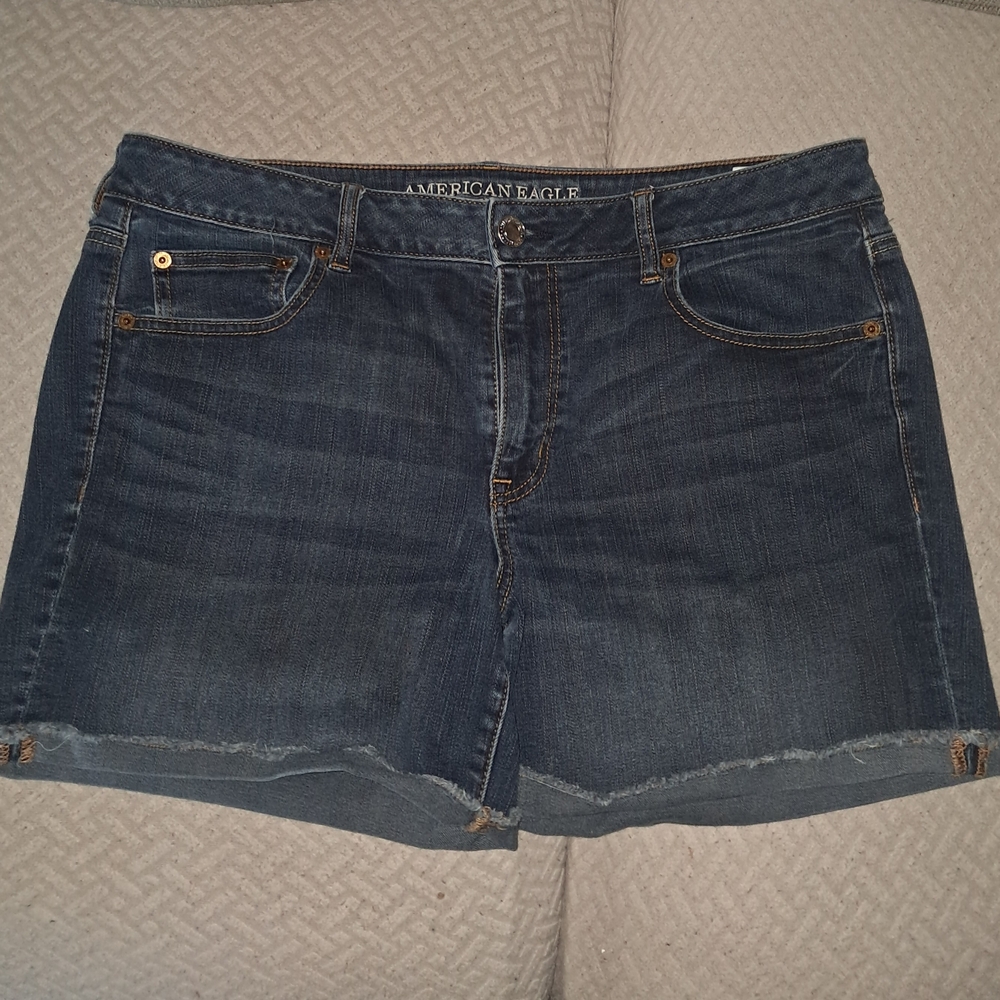 American Eagle Outfitters Dark Blue Denim Jean Shorts